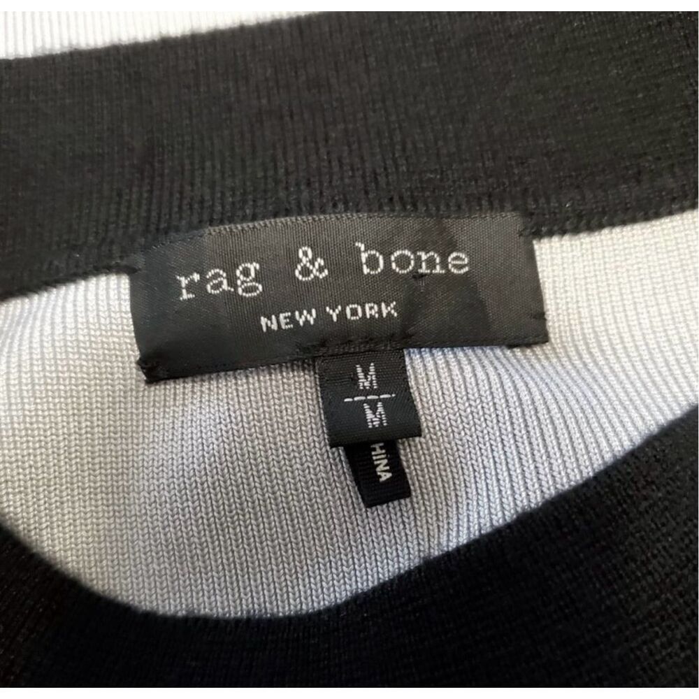 Rag & Bone Cecilee Merino Wool Dress gray black size medium excellent condition - Picture 4 of 5